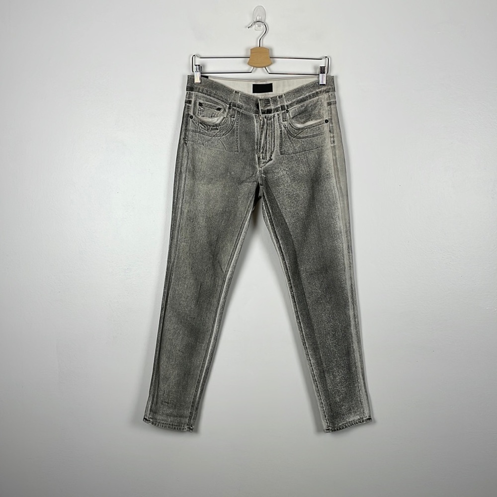 Vince women's white black white wash 5 pocket skinny leg denim jeans Size 27